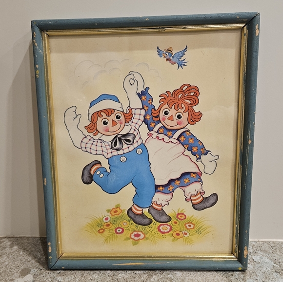 Bobbs-Merrill Raggedy Ann & Andy 8×10 Vintage 1973 Prints in Frame Lot of 2 - Picture 3 of 12